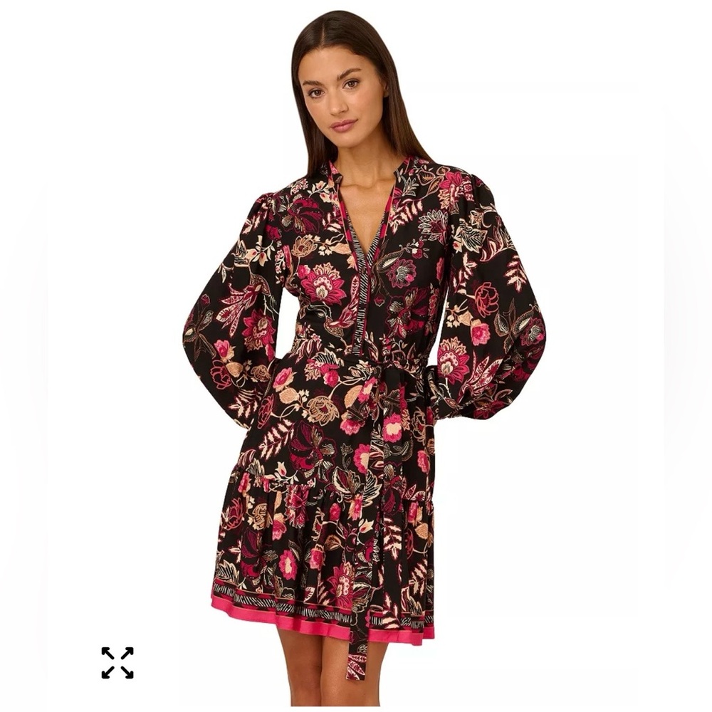 Adrianna by Adrianna Papell Women's Floral-Print Button-Front Dress